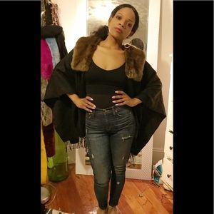 J. Crew Sweaters - JCrew shearling poncho in black J. Crew Sweaters - JCrew shearling poncho in black